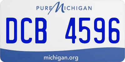 MI license plate DCB4596