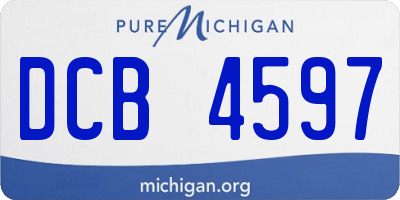 MI license plate DCB4597