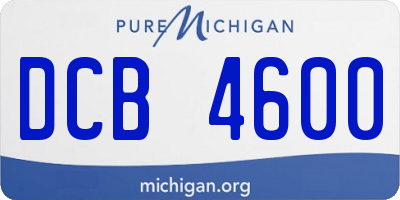 MI license plate DCB4600