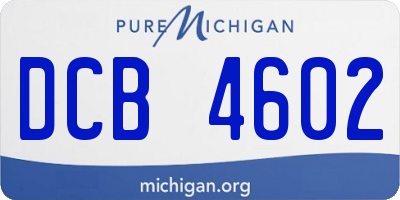 MI license plate DCB4602