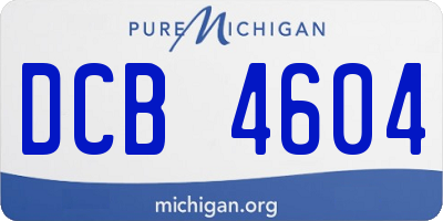 MI license plate DCB4604