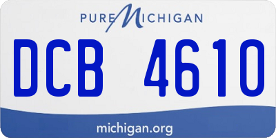 MI license plate DCB4610