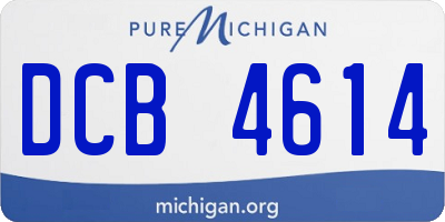 MI license plate DCB4614