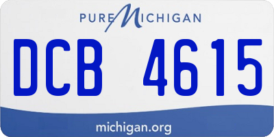 MI license plate DCB4615