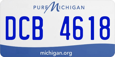 MI license plate DCB4618