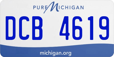 MI license plate DCB4619