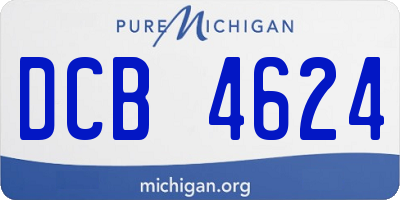 MI license plate DCB4624