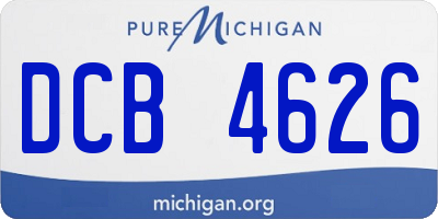 MI license plate DCB4626