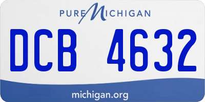 MI license plate DCB4632