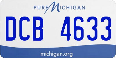 MI license plate DCB4633