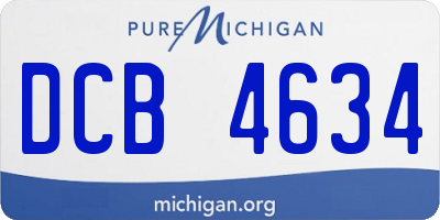 MI license plate DCB4634