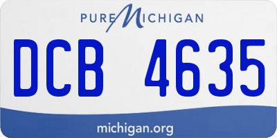 MI license plate DCB4635