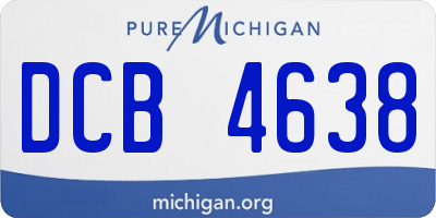 MI license plate DCB4638
