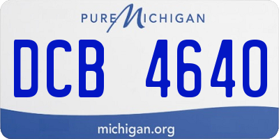 MI license plate DCB4640