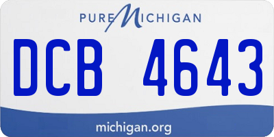 MI license plate DCB4643