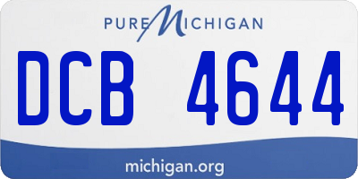 MI license plate DCB4644