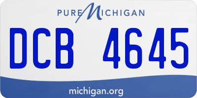 MI license plate DCB4645
