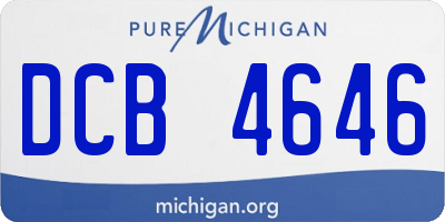 MI license plate DCB4646