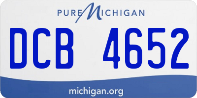 MI license plate DCB4652