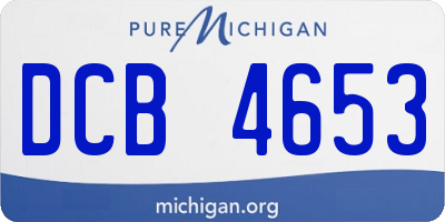 MI license plate DCB4653