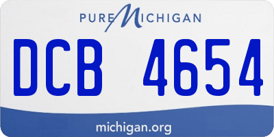 MI license plate DCB4654