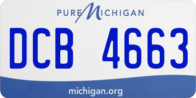 MI license plate DCB4663