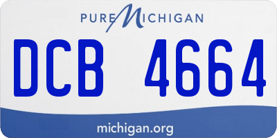 MI license plate DCB4664