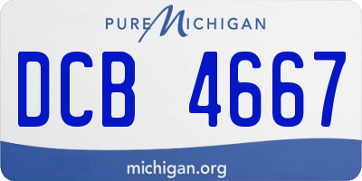 MI license plate DCB4667