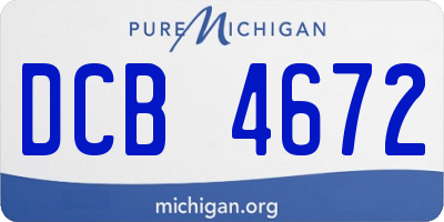 MI license plate DCB4672
