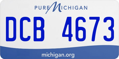MI license plate DCB4673