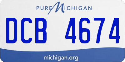 MI license plate DCB4674