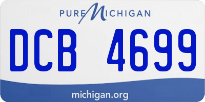 MI license plate DCB4699