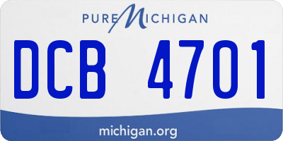 MI license plate DCB4701
