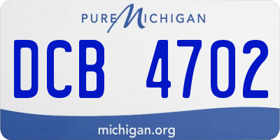 MI license plate DCB4702