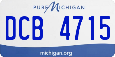 MI license plate DCB4715