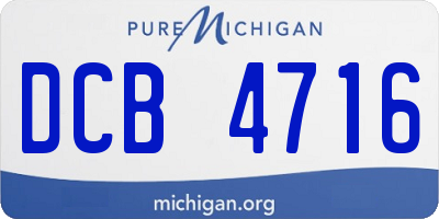 MI license plate DCB4716