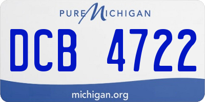 MI license plate DCB4722
