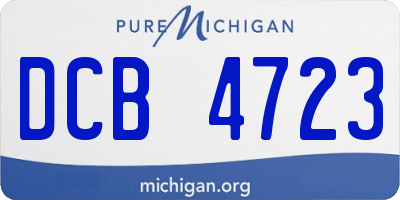 MI license plate DCB4723