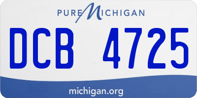 MI license plate DCB4725