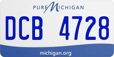 MI license plate DCB4728