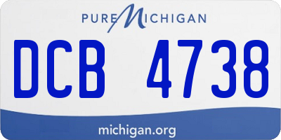 MI license plate DCB4738