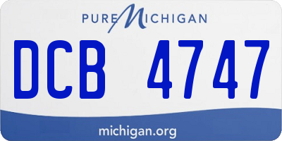 MI license plate DCB4747