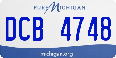 MI license plate DCB4748