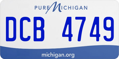 MI license plate DCB4749