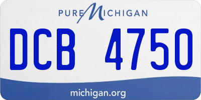 MI license plate DCB4750