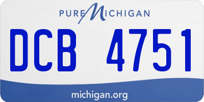 MI license plate DCB4751