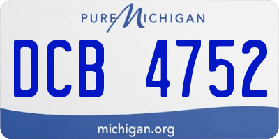 MI license plate DCB4752