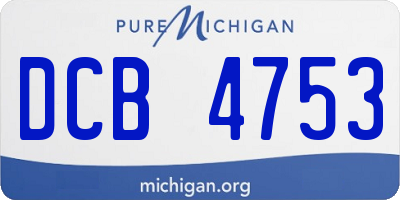 MI license plate DCB4753