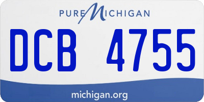 MI license plate DCB4755