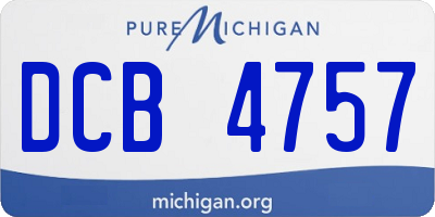 MI license plate DCB4757